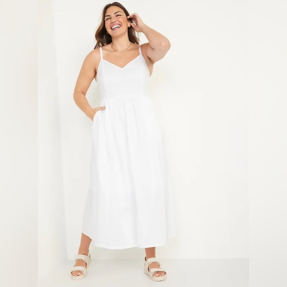 Gap Cotton-Poplin Cami Maxi Swing Dress, Size Large - Picture 1 of 11